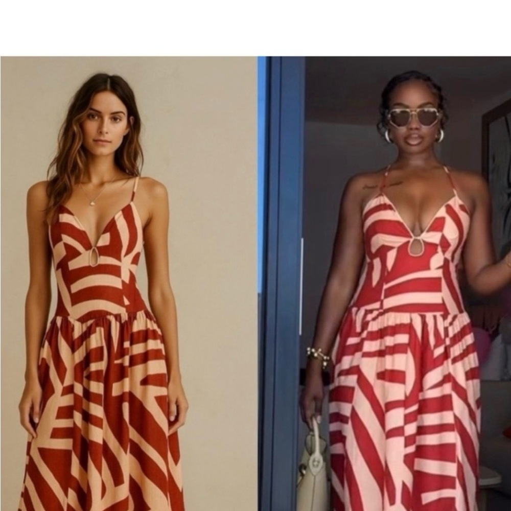 Nwt Mon Renn Womens Surreal Midi Dress, Tropico‎ Print - size Large